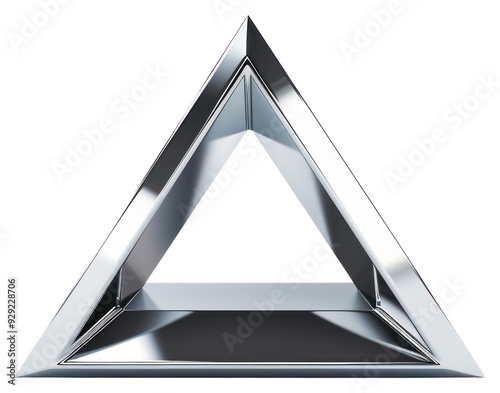 PNG Modern metallic triangular geometric shape photo