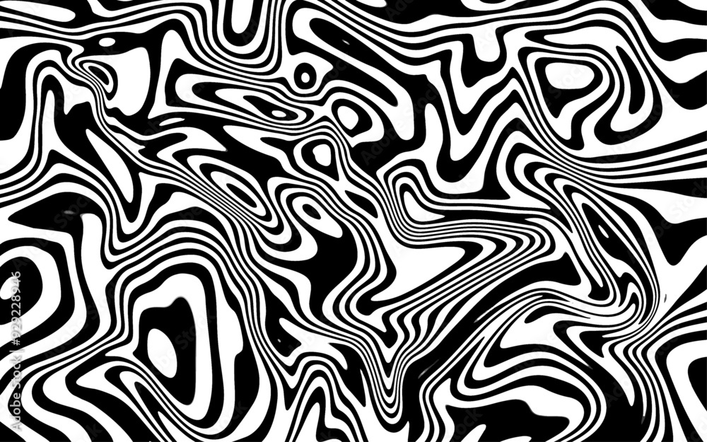 Black white wavy background optical illusion. Lines stripes pattern distortion ripple effect. Black white wavy background optical illusion. Lines stripes pattern distortion ripple effect.
