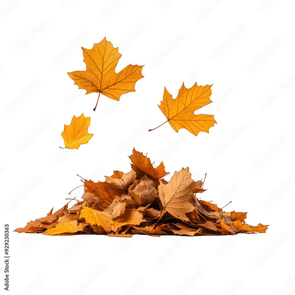 A vibrant display of autumn leaves scattered on the ground, capturing the essence of the fall season in rich, warm colors. transparent background A vibrant display of autumn leaves scattered on the ground, capturing the essence of the fall season in rich, warm colors. transparent background