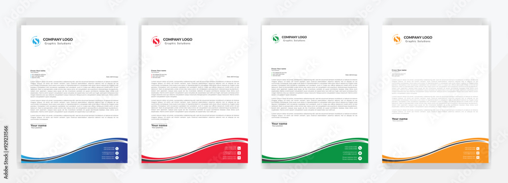 Modern corporate letterhead template design. Creative and Professional business letterhead design template . Letter head stationery layout vector design. Letterhead template in flat style design.