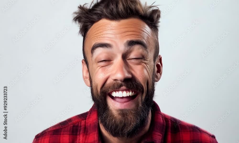 Portrait of a happy young man laughing isolated on a white background Portrait of a happy young man laughing isolated on a white background