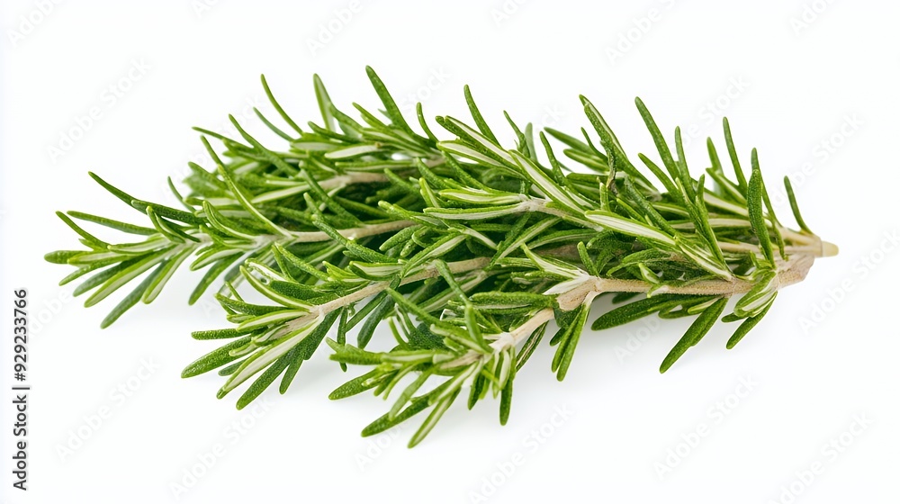 A fresh sprig of rosemary, commonly used as a culinary herb for flavoring dishes. A fresh sprig of rosemary, commonly used as a culinary herb for flavoring dishes.