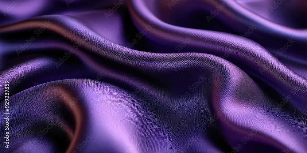 Close-up of Draped Purple Satin Fabric