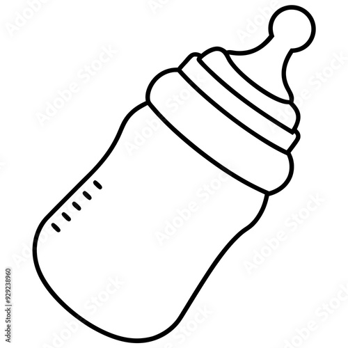 Seamless baby bottle art vector illustration