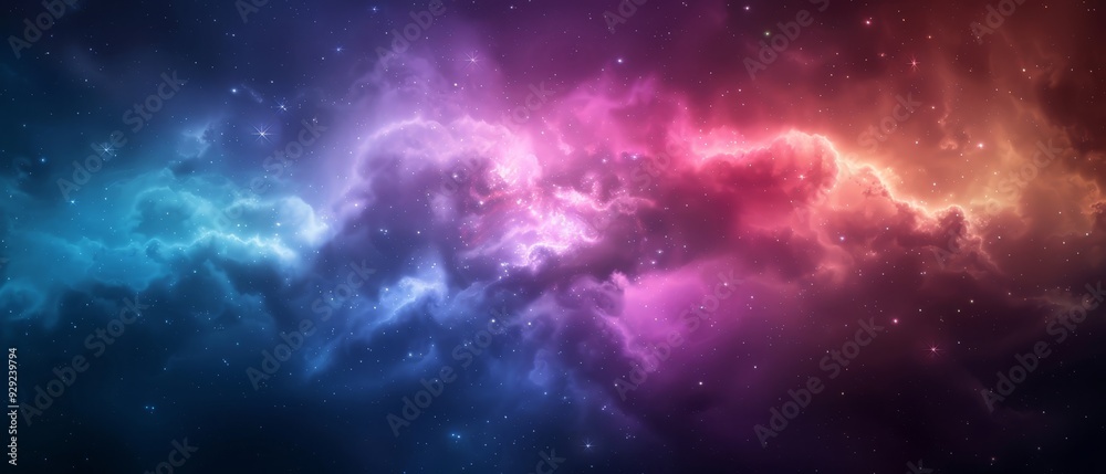 Obraz premium A colorful sky filled with numerous stars.A sky teeming with clouds and stars