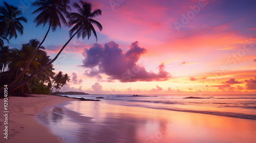 golden hour beach photo, tropical beach