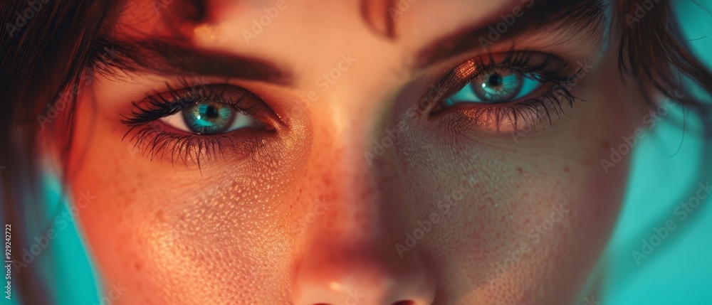 her skin dotted with freckles, her eyes a striking blue Her hair shares the same texture, peppered with freckles her skin dotted with freckles, her eyes a striking blue Her hair shares the same texture, peppered with freckles