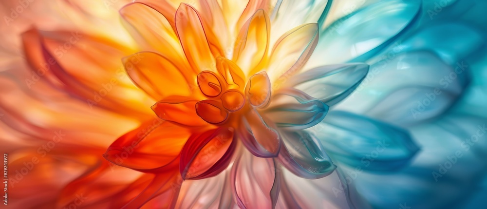  A crisp close-up of a multi-colored bloom, with a softly blurred flower essence at its heart