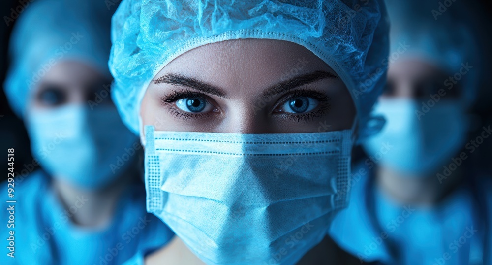 close-up portrait of a medical professional wearing protective gear close-up portrait of a medical professional wearing protective gear