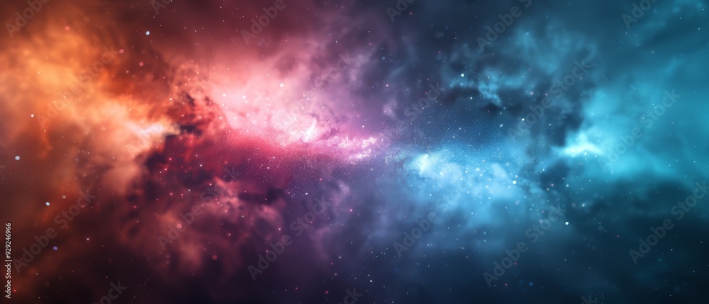 Fototapeta premium A colorful sky teeming with numerous stars..A blue sky adorned with multitudes of stars