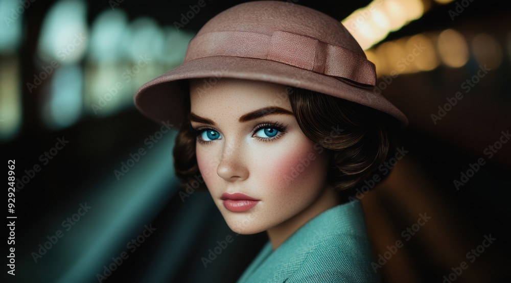 Elegant woman in hat and coat Elegant woman in hat and coat