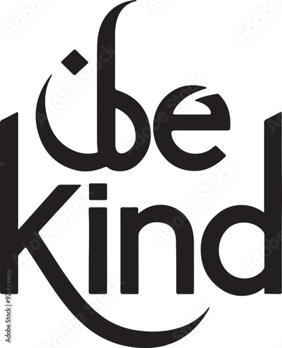 Style Alphabet Letters text '' be kind ''. Graphic typography trendy t-shirt vector illustration