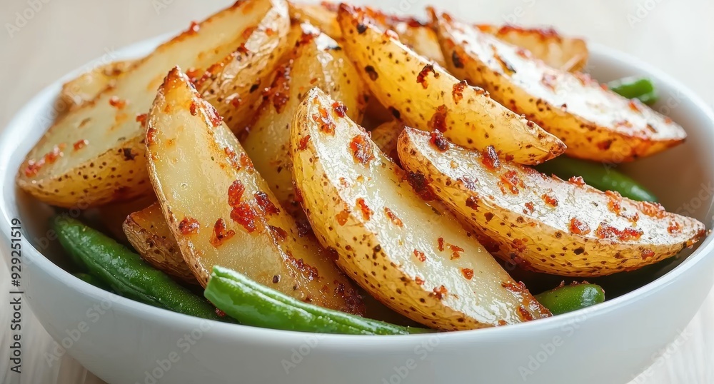 Roasted potato wedges with spices Roasted potato wedges with spices