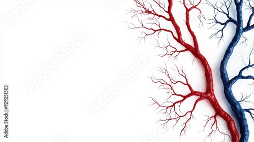 Intricate network of blood vessels