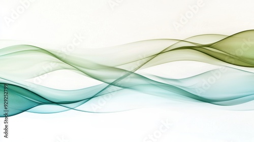 abstract wavy lines in shades of green