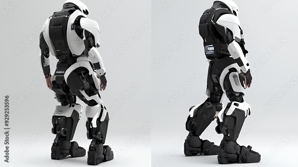 A futuristic humanoid robot design showcasing advanced technology and mobility features. A futuristic humanoid robot design showcasing advanced technology and mobility features.