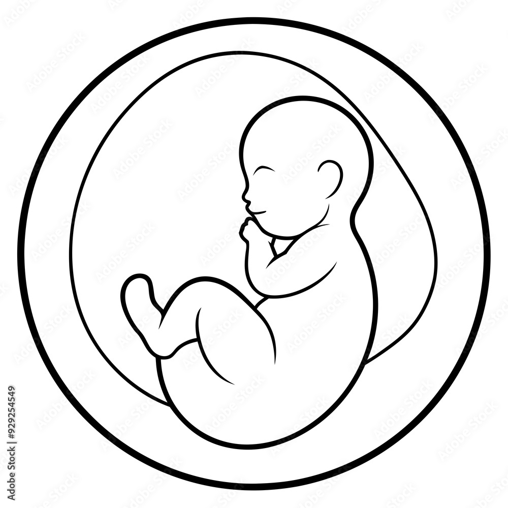 Round image of a baby art vector illustration Round image of a baby art vector illustration