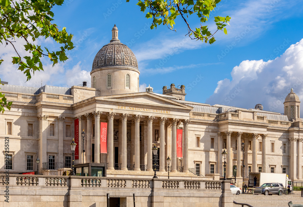 National Gallery on Trafalgar square, London, UK