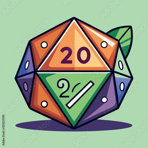 20 D20 Dice Roll Vector Design
