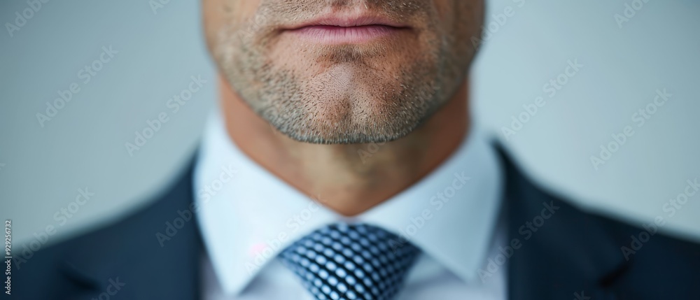 A man in a suit and white shirt wears a blue tie with blue checkers A man in a suit and white shirt wears a blue tie with blue checkers