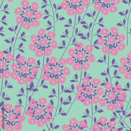 Textile and digital seamless floral vector design