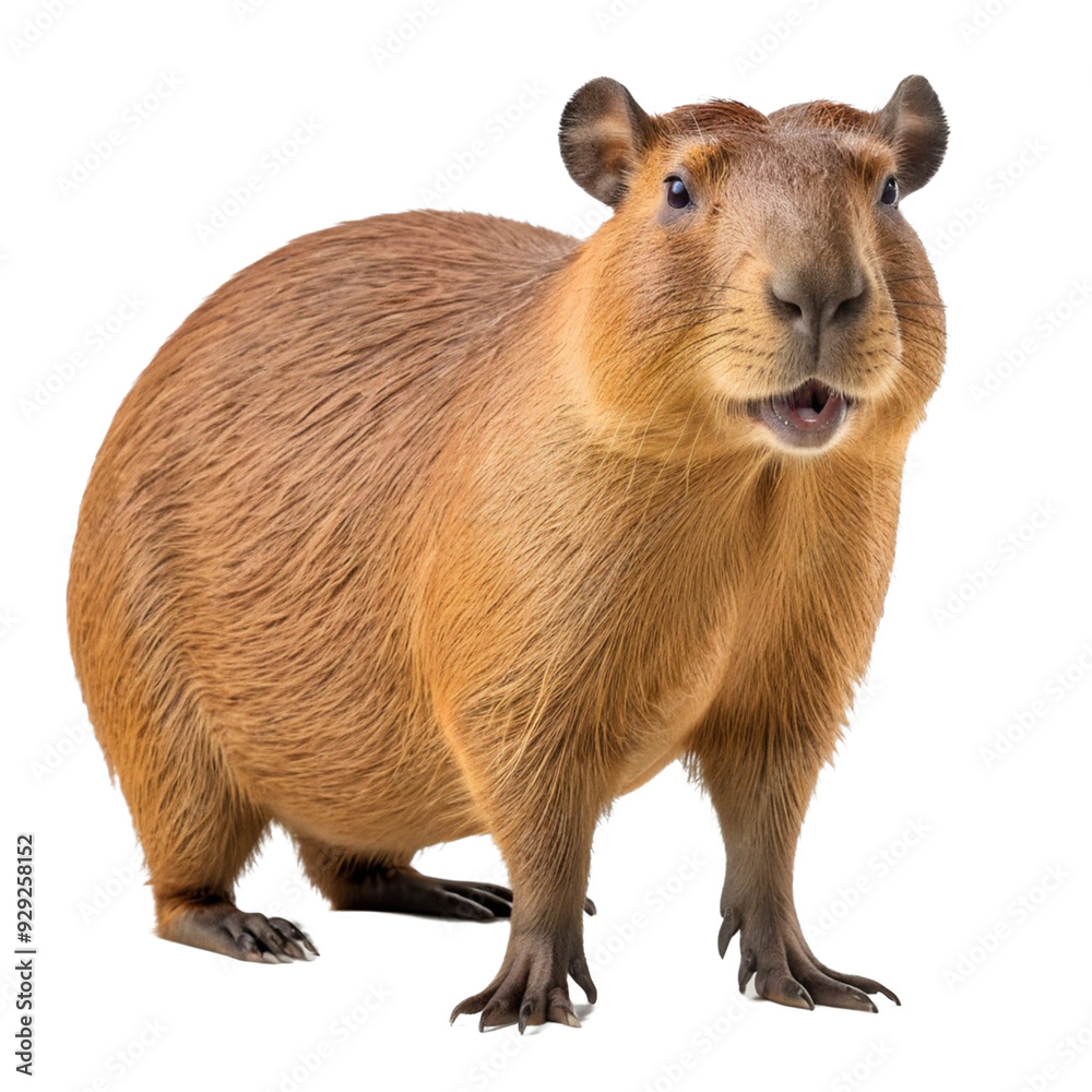 Capybara isolated on a Transparent Background Capybara isolated on a Transparent Background