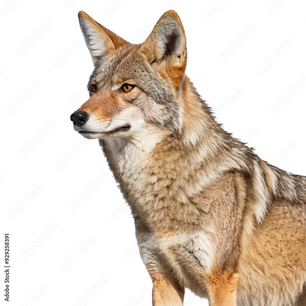 Coyote isolatd on a Transparent Background Coyote isolatd on a Transparent Background