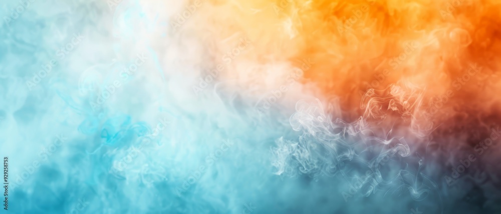 A Person, indistinctly depicted, against a multi-hued backdrop comprised of Blue, Orange, and Yellow hues A Person, indistinctly depicted, against a multi-hued backdrop comprised of Blue, Orange, and Yellow hues
