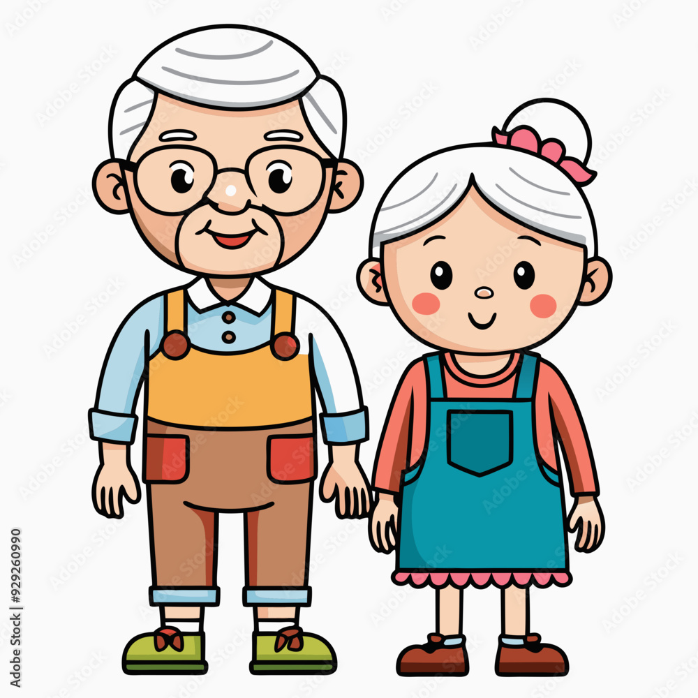 Grandparents for happy Grandparents Day art vector illustration Grandparents for happy Grandparents Day art vector illustration