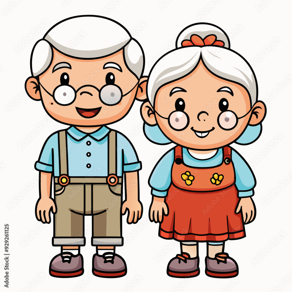Grandparents for happy Grandparents Day art vector illustration Grandparents for happy Grandparents Day art vector illustration