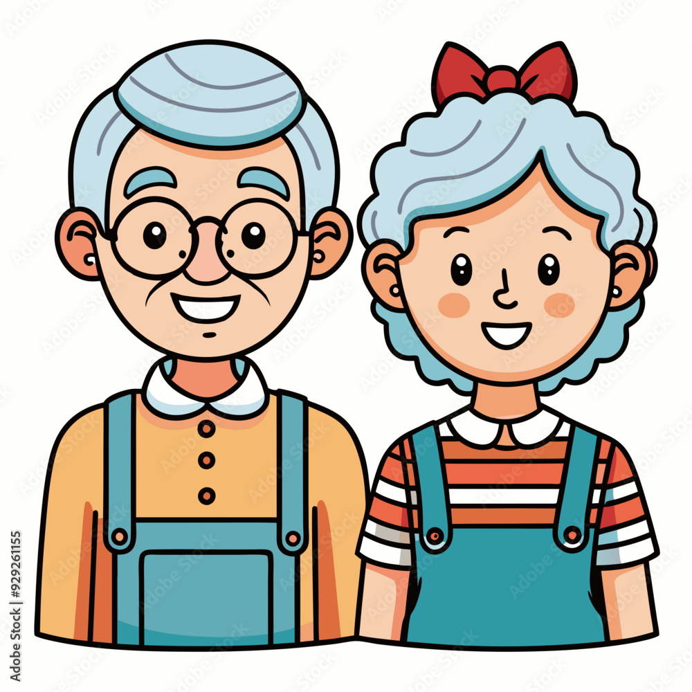 Grandparents for happy Grandparents Day art vector illustration Grandparents for happy Grandparents Day art vector illustration