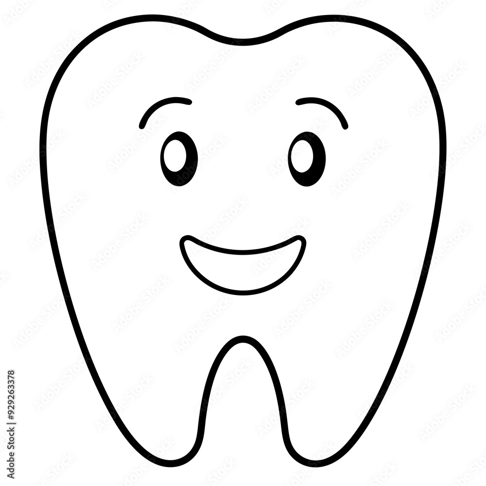 Happy and positive tooth art vector illustration Happy and positive tooth art vector illustration