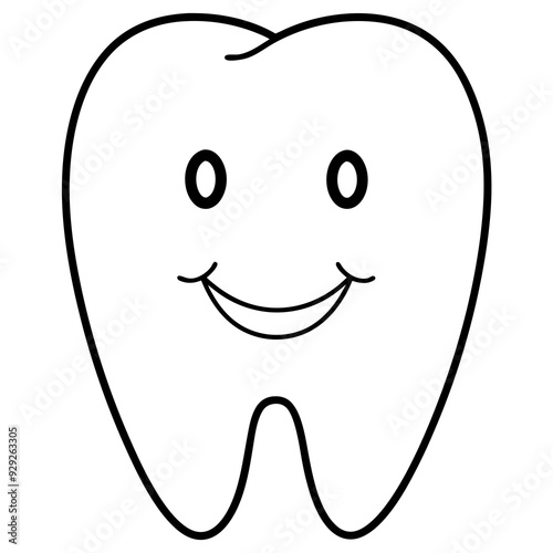 Happy and positive tooth art vector illustration