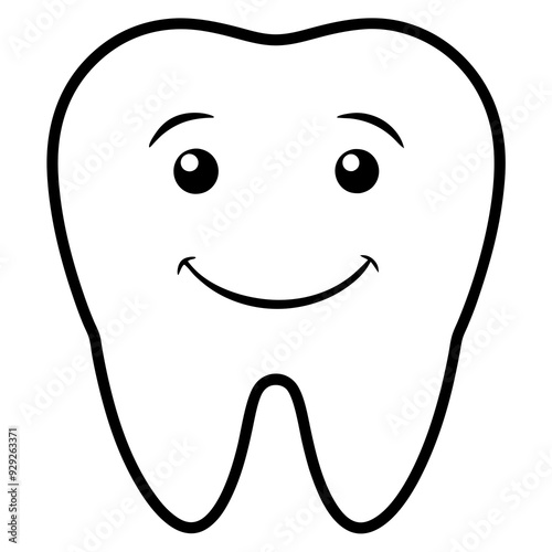 Happy and positive tooth art vector illustration
