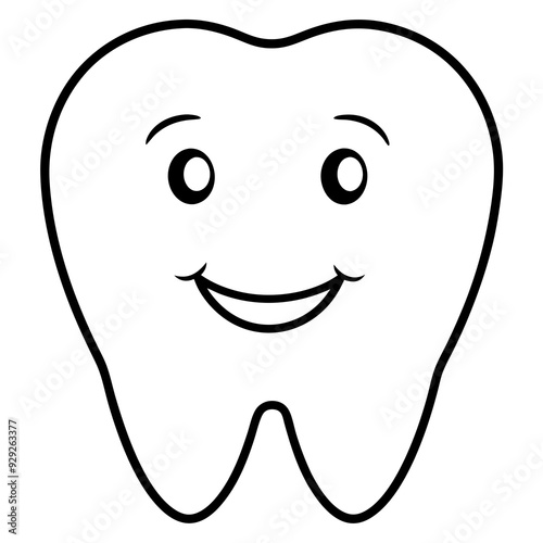 Happy and positive tooth art vector illustration