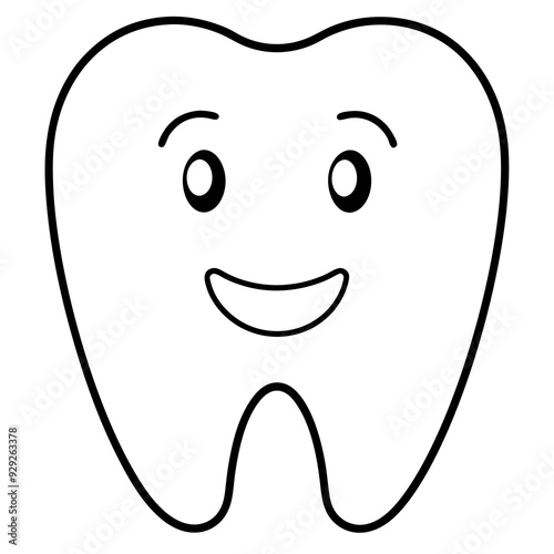 Happy and positive tooth art vector illustration