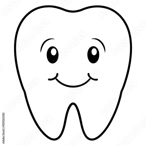 Happy and positive tooth art vector illustration