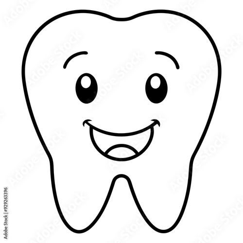 Happy and positive tooth art vector illustration