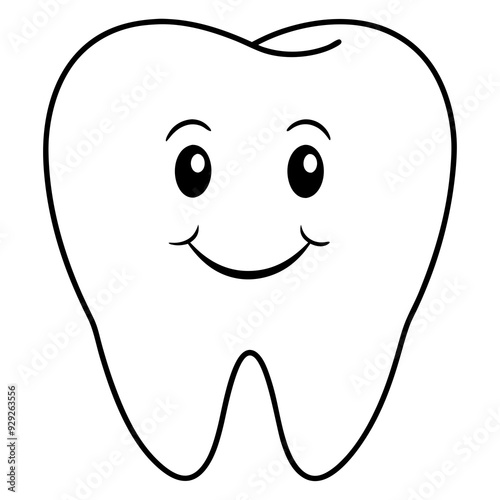 Happy and positive tooth art vector illustration