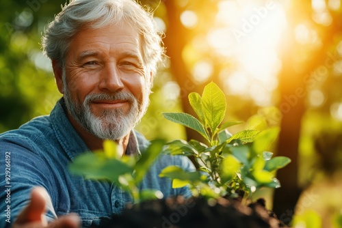 Green Initiative Champion: Environmental Adviser in 60s Leading Sustainability Efforts in Ethereal Nature Reserve photo