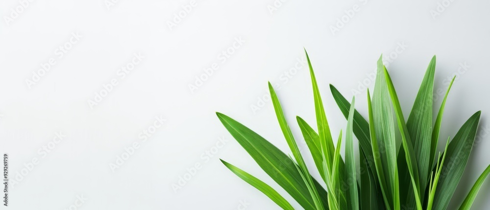 Naklejka premium A potted plant atop a white wall Nearby, a planter holds a green plant