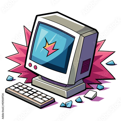 Broken Computer Vector Design