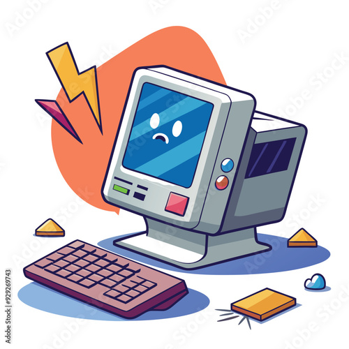 Broken Computer Vector Design
