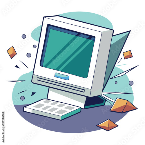 Broken Computer Vector Design