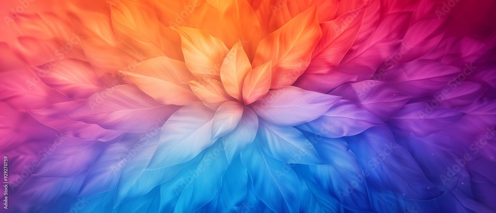 A tight shot of a vibrant flower with an abundant base of leaves beneath and a dense layer of petals at its bottom A tight shot of a vibrant flower with an abundant base of leaves beneath and a dense layer of petals at its bottom