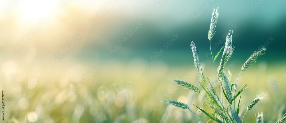 A clear photo of a field of grass with the sun shining in the background and a sharp image of the grass in the foreground A clear photo of a field of grass with the sun shining in the background and a sharp image of the grass in the foreground