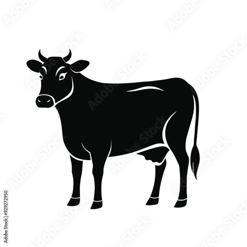 cow silhouette vector illustration