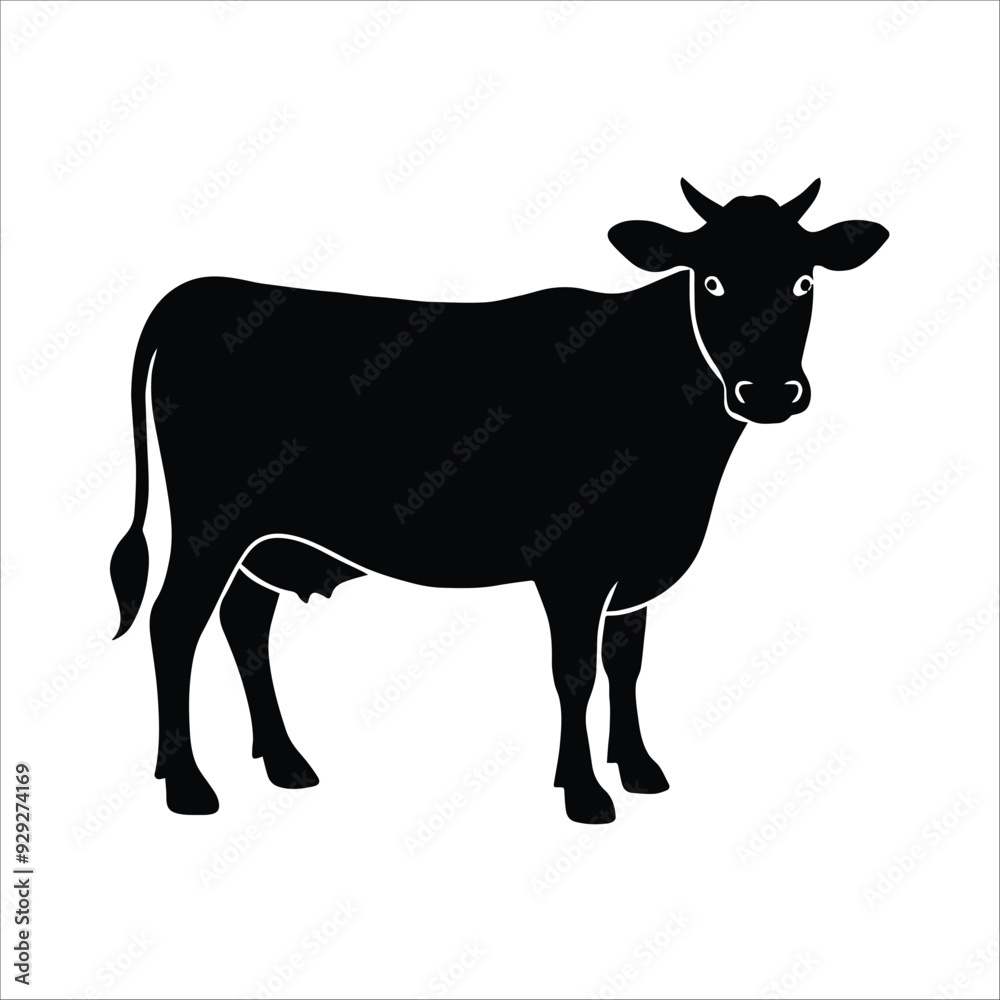 Fototapeta premium cow silhouette vector illustration