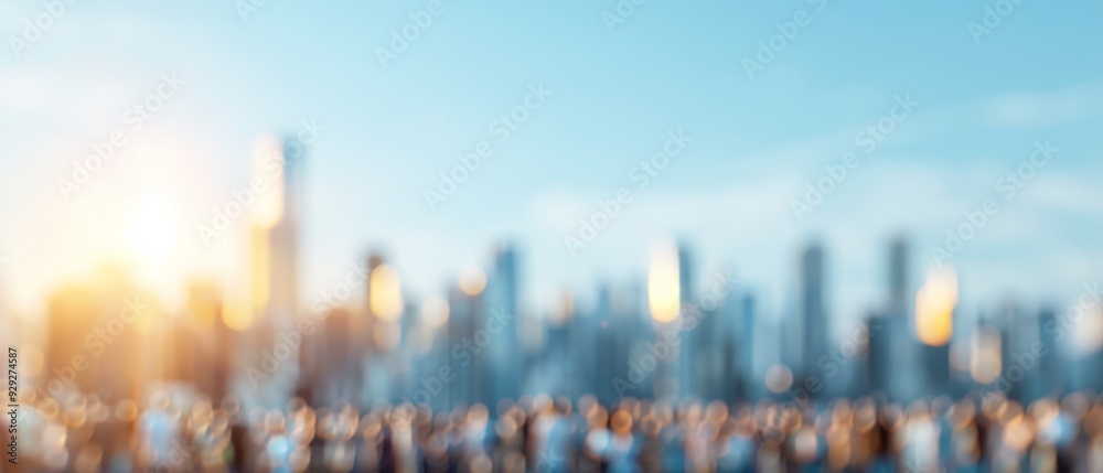 skyscrapers in foreground, blue sky behind skyscrapers in foreground, blue sky behind