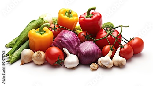 Heat - tolerant Vegetables Vegetable, isolated on white background Generative AI photo